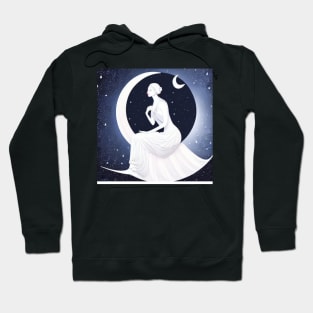 Beautiful design of moon goddess & moon Hoodie